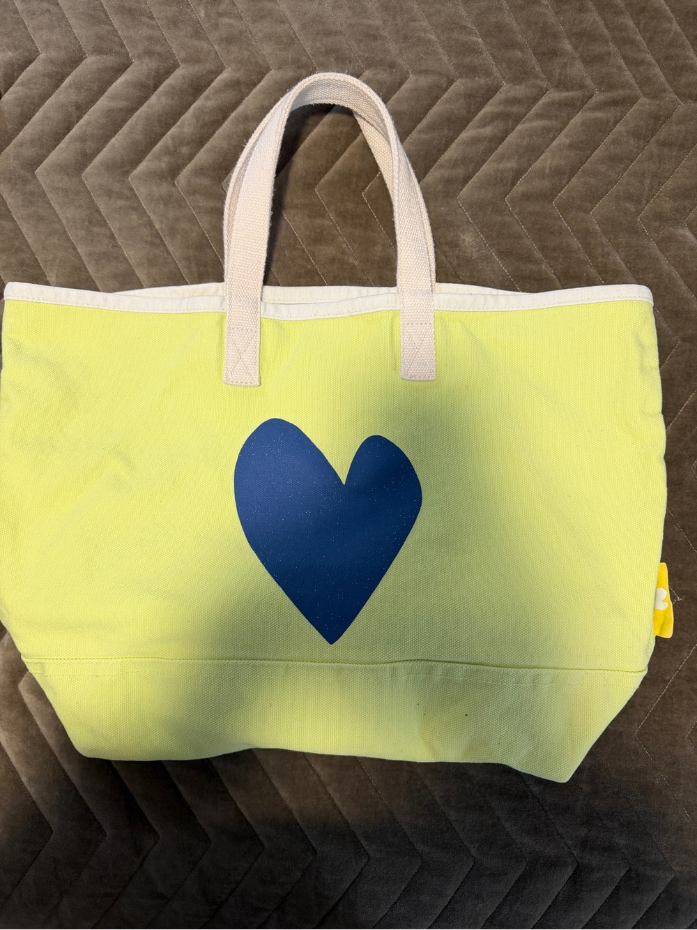 Kerri Rosenthal Canvas Tote with Blue Heart